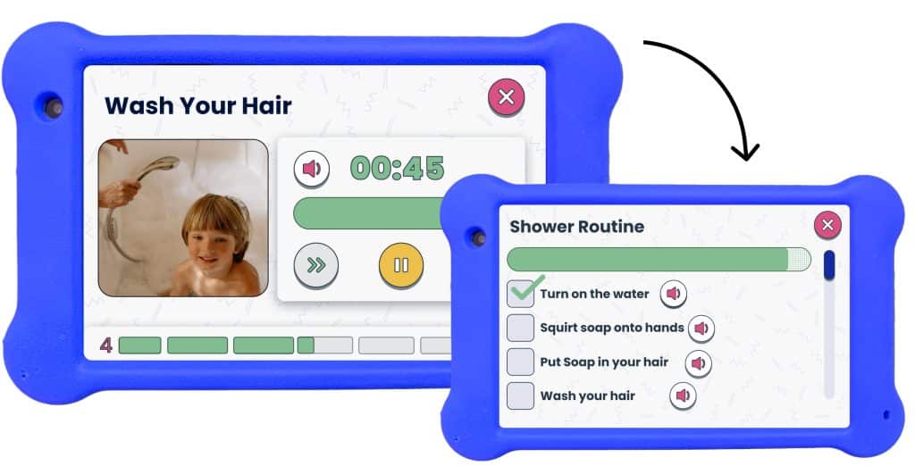 A Goally showing a showering routine