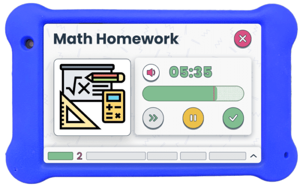 Goally app on a "do your homework" activity screen