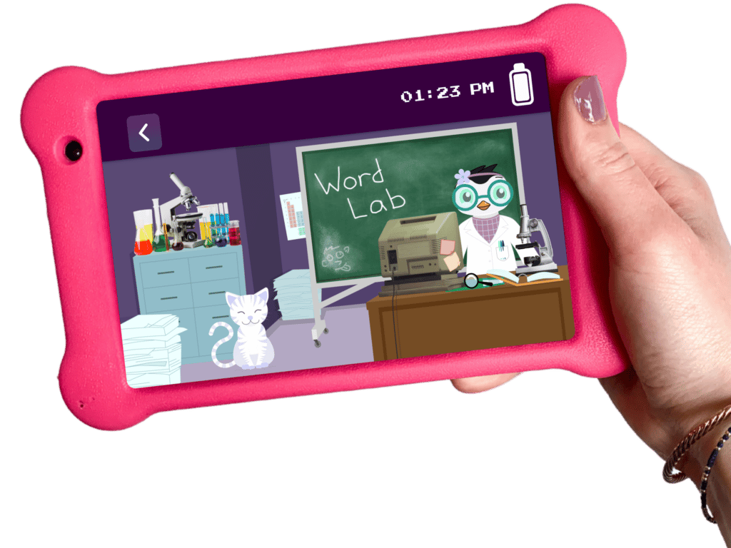 Goally's word lab app is a great language learning game for kids