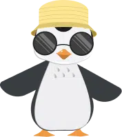 Goally Penguin Logo with Sunglasses