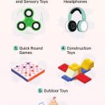 gifts for kids with ADHD. Gift ideas for kids with ADHD infographic.