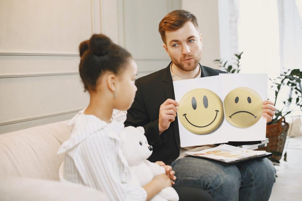 does my child need therapy. A child is having a talk therapy.