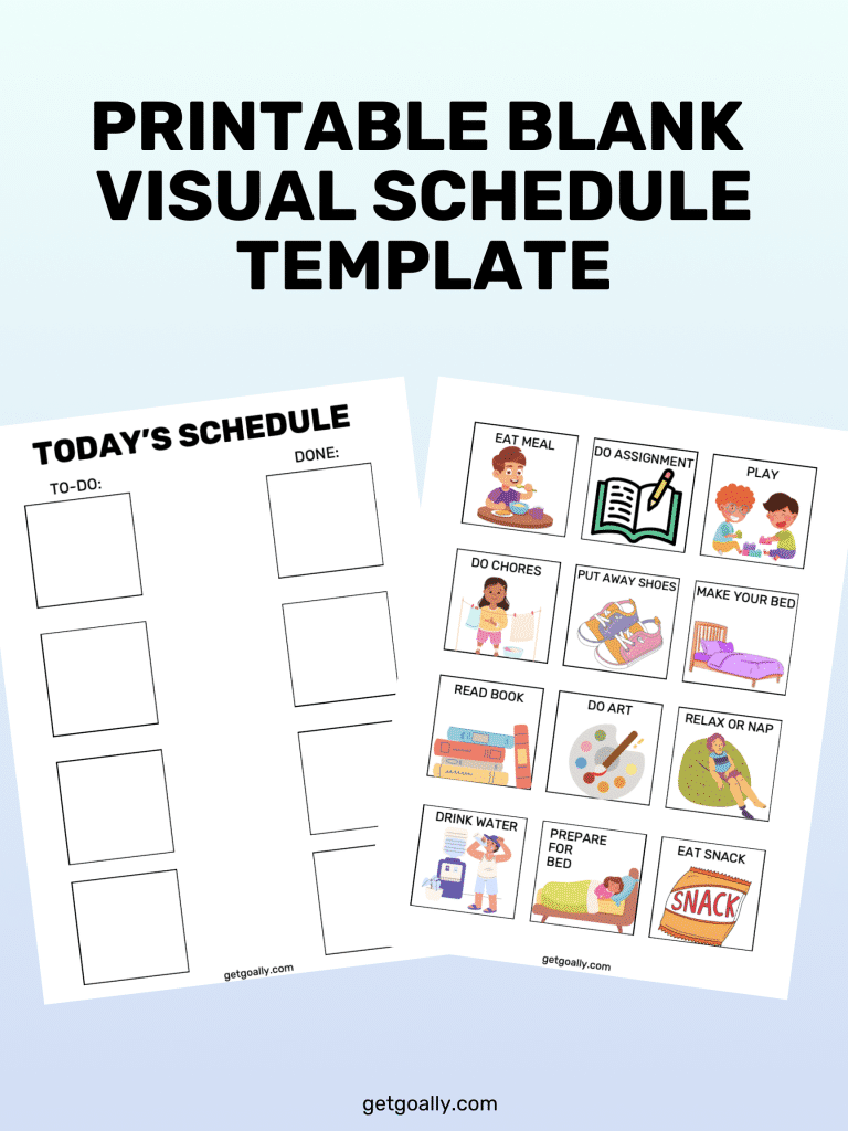 printable blank visual schedule template