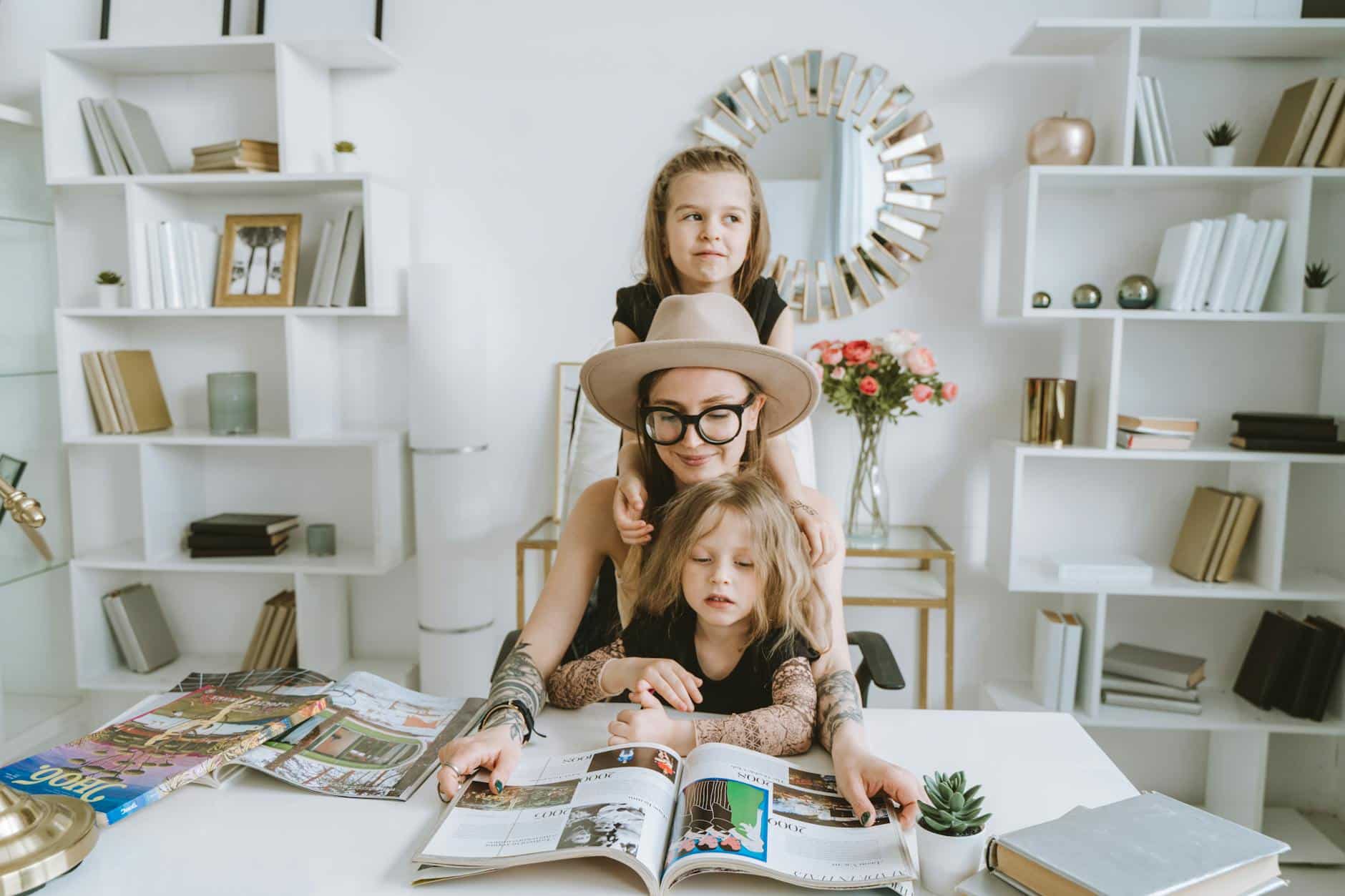 attention seeking behavior examples. a woman spending time with her kids